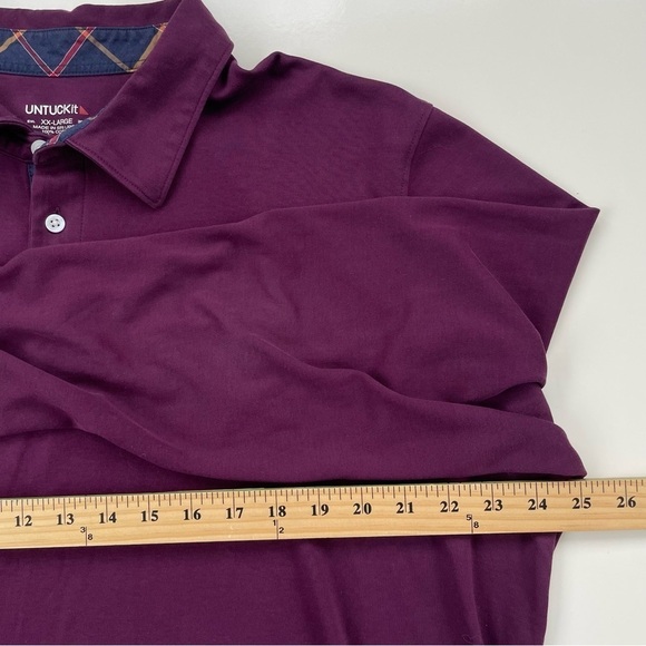 UNTUCKit Men's Maroon Burgundy Long Sleeve Polo Shirt Size XXL - Picture 5 of 7